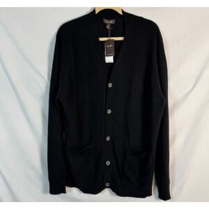 Tasso Elba NWT Women's Black 100% Cashmere Cardigan Sweater Sz XL, Retail $185